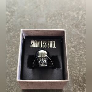 Darth Vader Stainless Steel Ring - Blackened Silver Finish